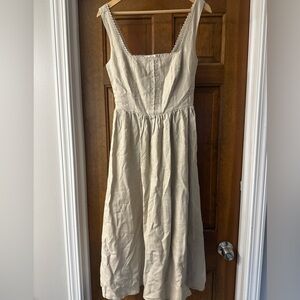 House of Harlo 1960 Linen Blend Midi Mock Corset  Dress S